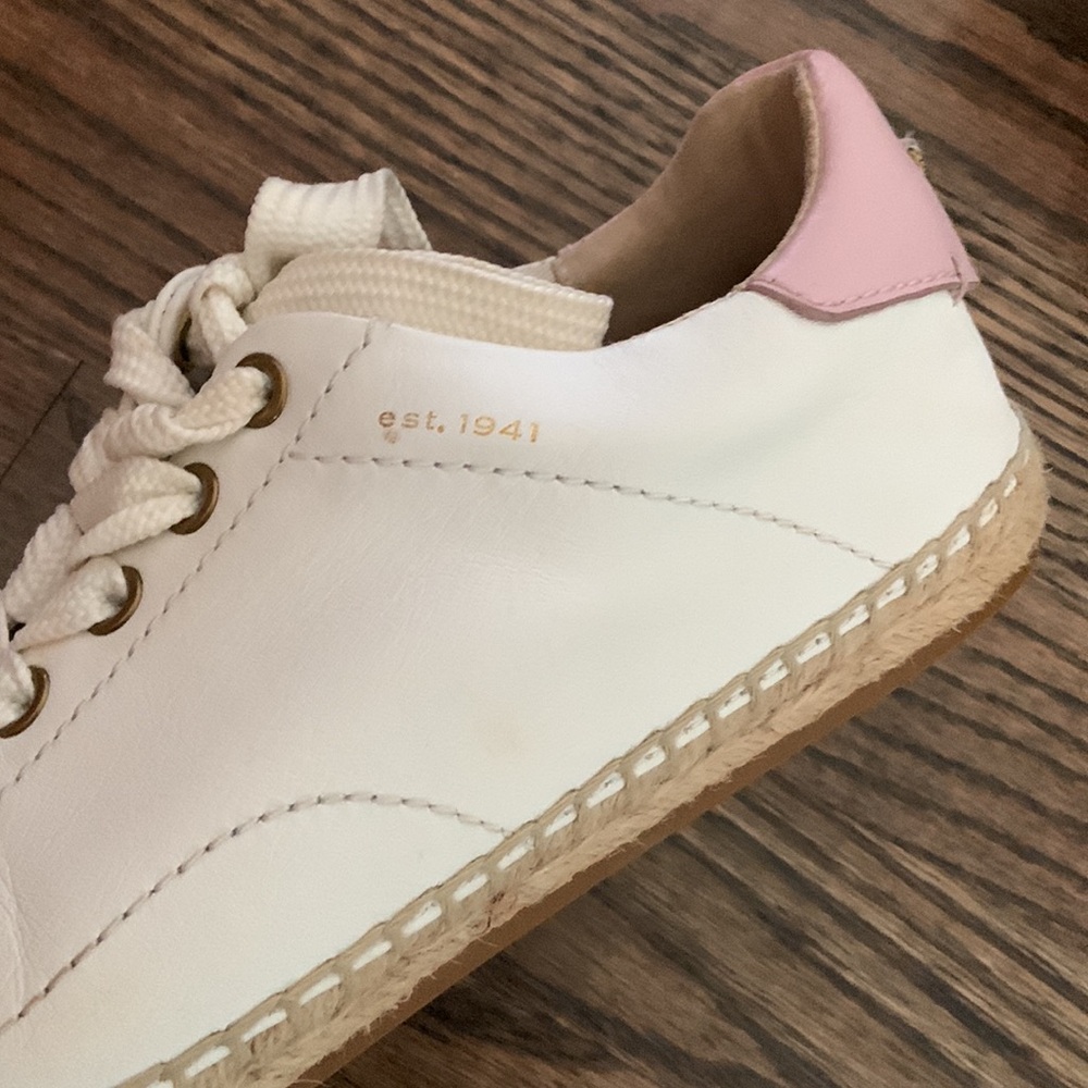 Coach C101 White Pink Espadrille Leather Sneaker - Picture 11 of 13